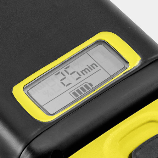 Стартовый комплект Karcher Battery Power 36/25 - <h3>Инновационная технология Real Time</h3>
ЖК-дисплей постоянно отображает состояние заряда, время до окончания процесса заряда или запас времени работы.