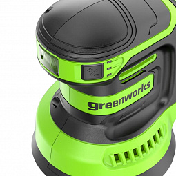 Аккумуляторная эксцентриковая шлифмашина Greenworks OS325 125 мм, 24v (АКБ 1х2Ah, З/У, кор) - изображение 4